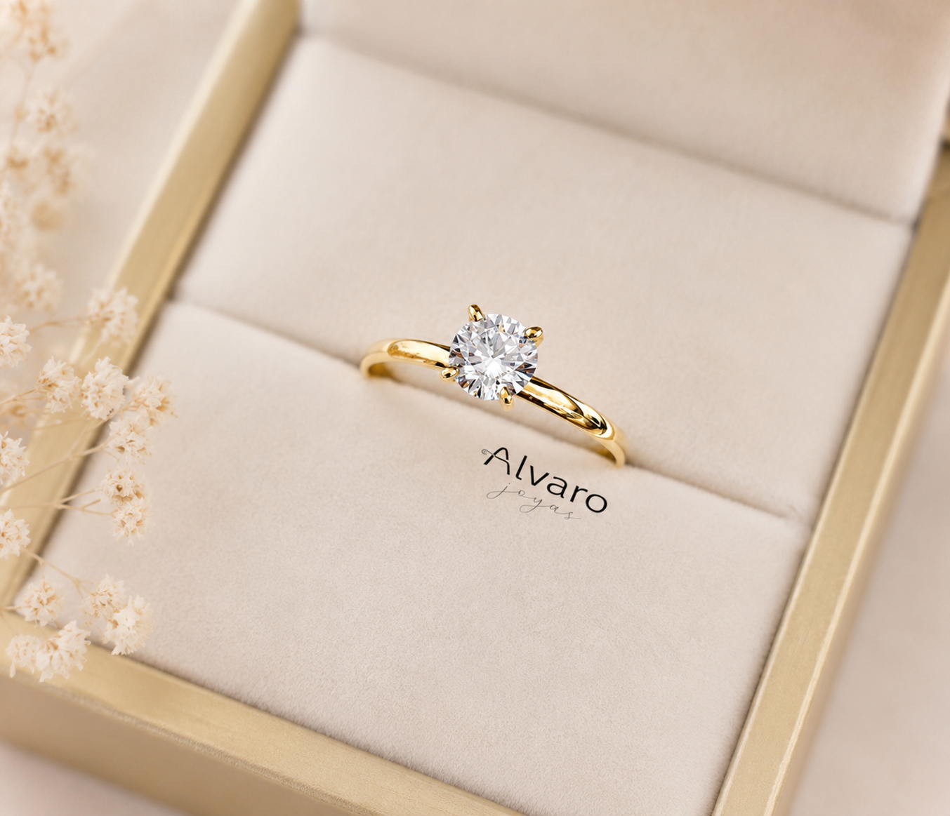 Anillo de compromiso de oro 18kt