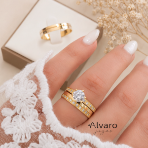 Set de Anillos de Boda en Oro 18kt