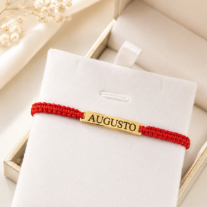 Pulsera de protección con placa de oro 18kt