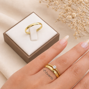 Set de Alianzas Clásicas en Oro 18kt